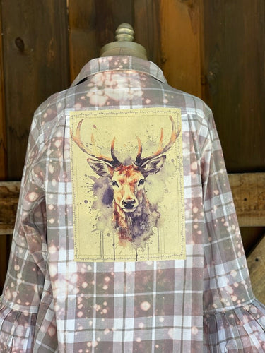 TWILIGHT STAG Flared Sleeve Flannel